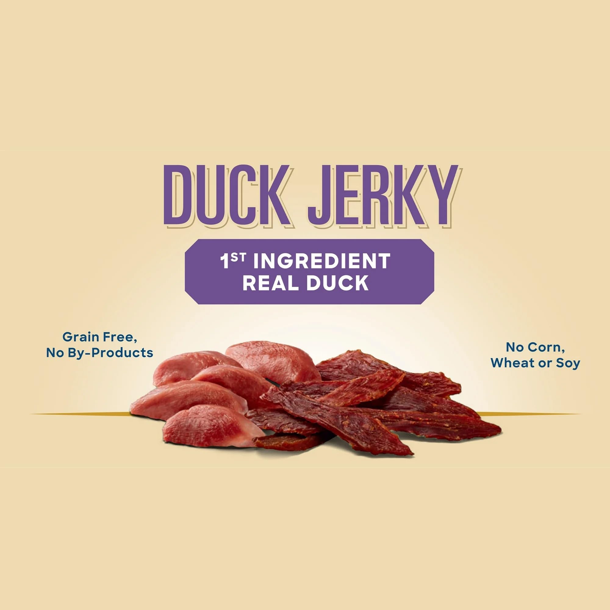 Golden Rewards duck jerky resealable bag shown for freshness on the go