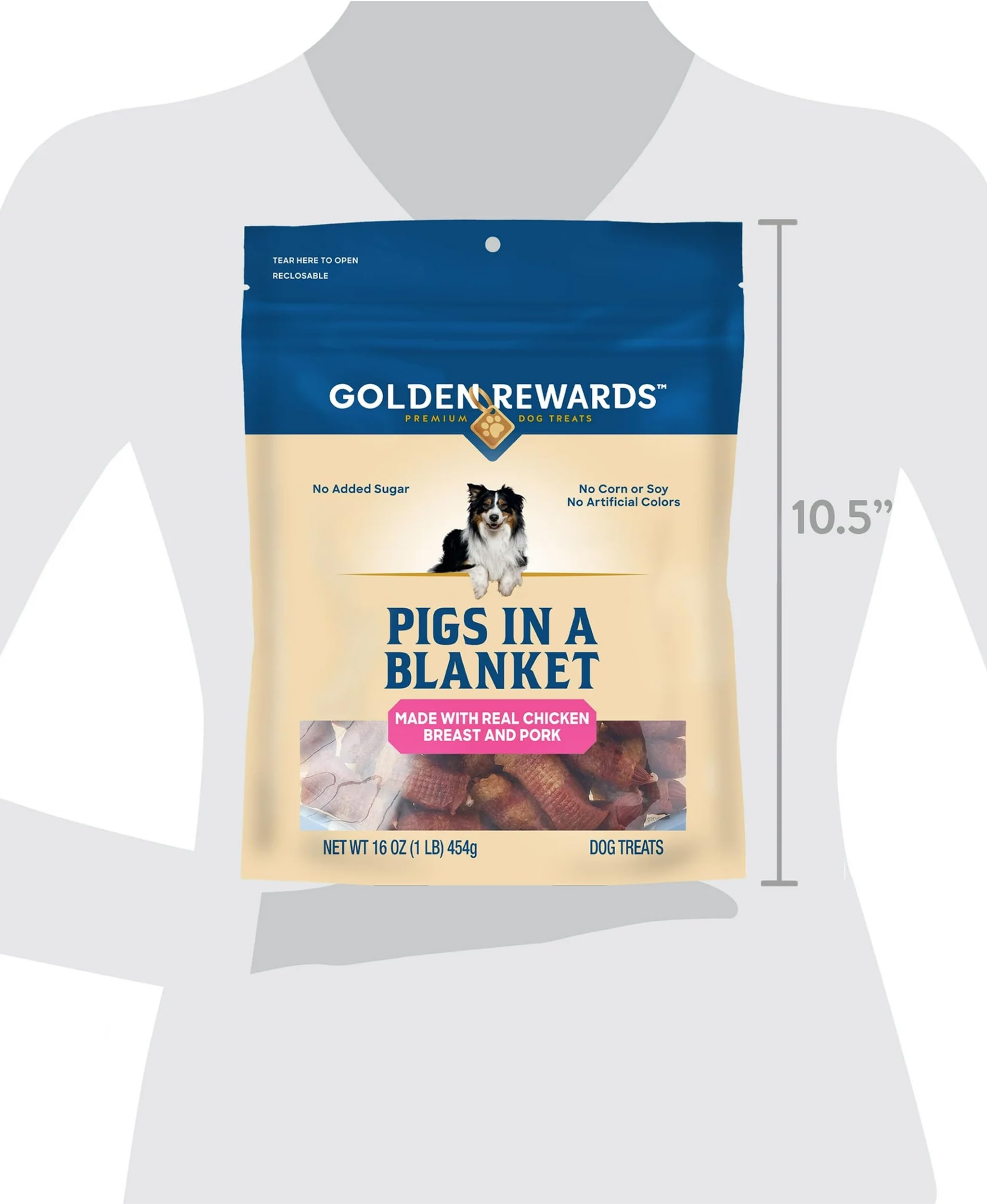Golden Rewards 16 oz resealable bag — keeps treats fresh between training sessions