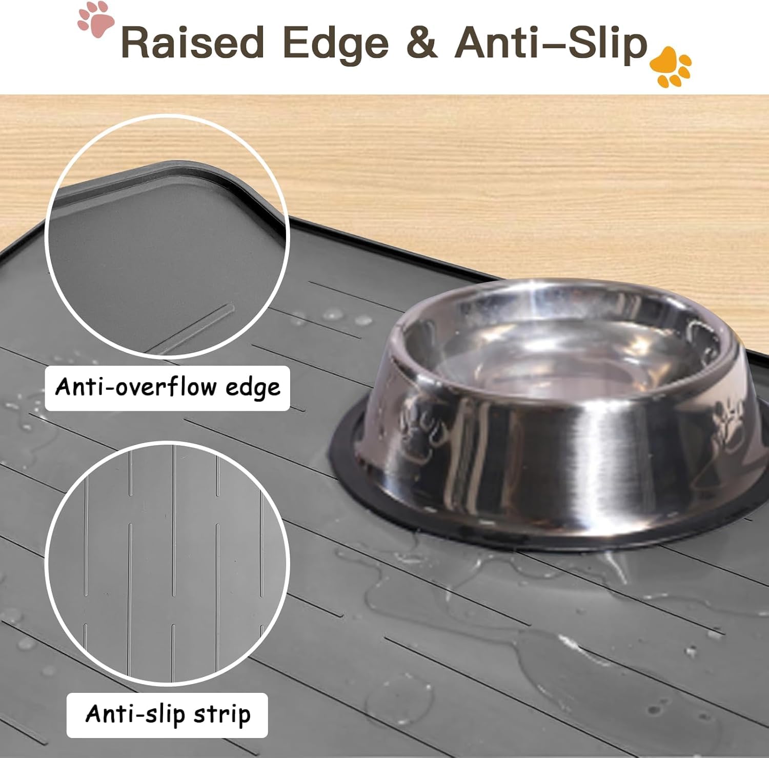 Goldleaf grayish-white pet mat in a kitchen setting