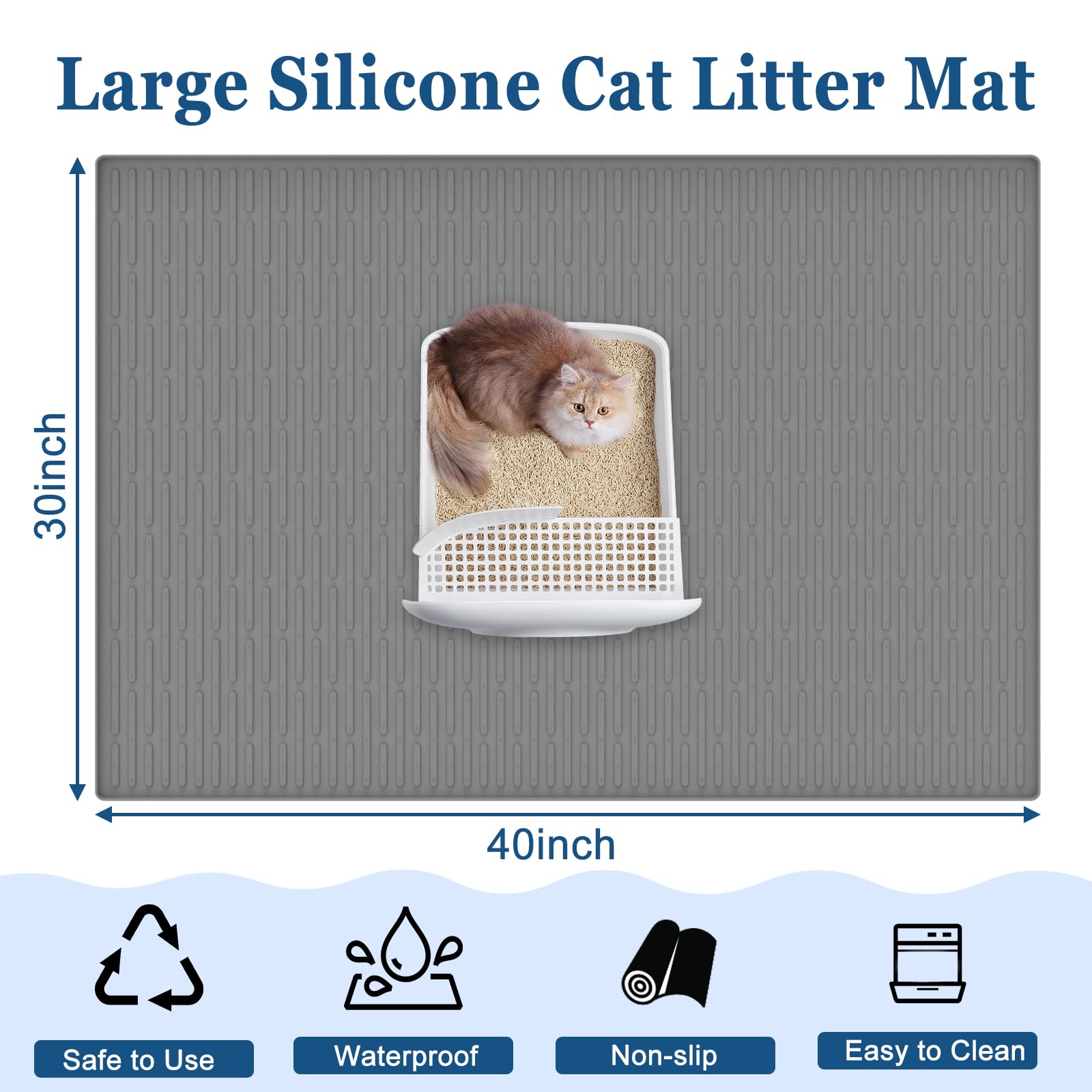 Goldleaf silicone cat litter mat with anti-slip design stays put as cats move