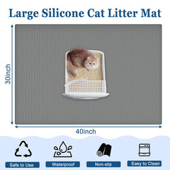 Goldleaf silicone cat litter mat with anti-slip design stays put as cats move