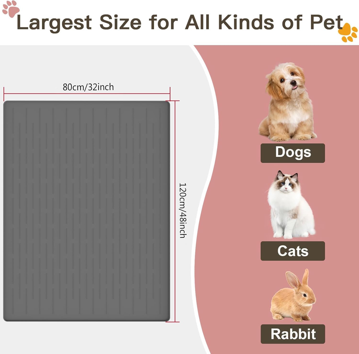 Goldleaf silicone pet mat close-up showing waterproof easy-clean surface