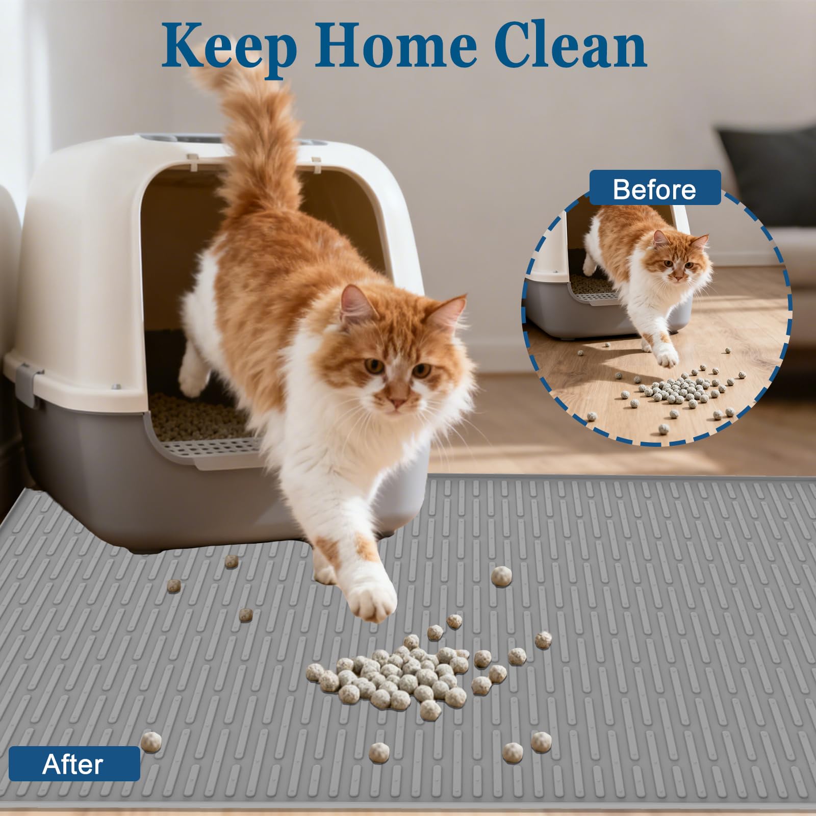 Goldleaf waterproof silicone mat protects floors from urine and spills