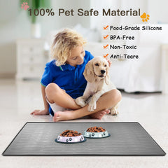 Goldleaf feeding mat accommodates two dogs for shared meals