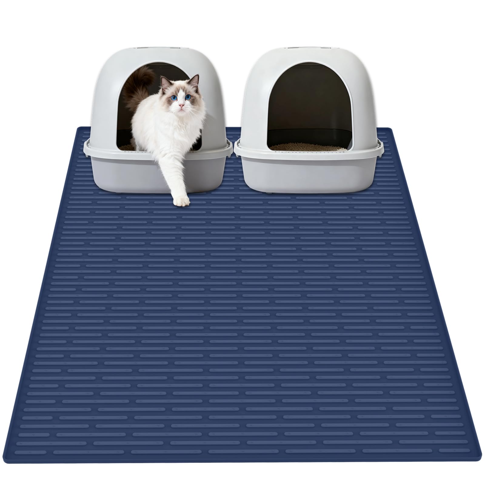 Goldleaf XXL silicone cat litter mat 40x30 captures litter scatter and keeps floors clean