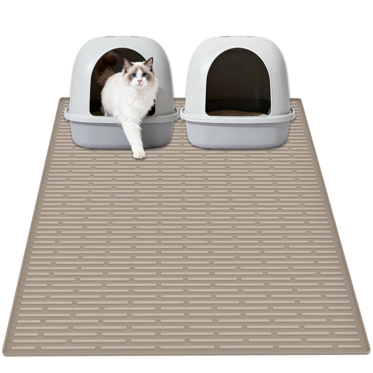 Goldleaf XXL silicone cat litter mat foreground highlights large surface area for litter capture