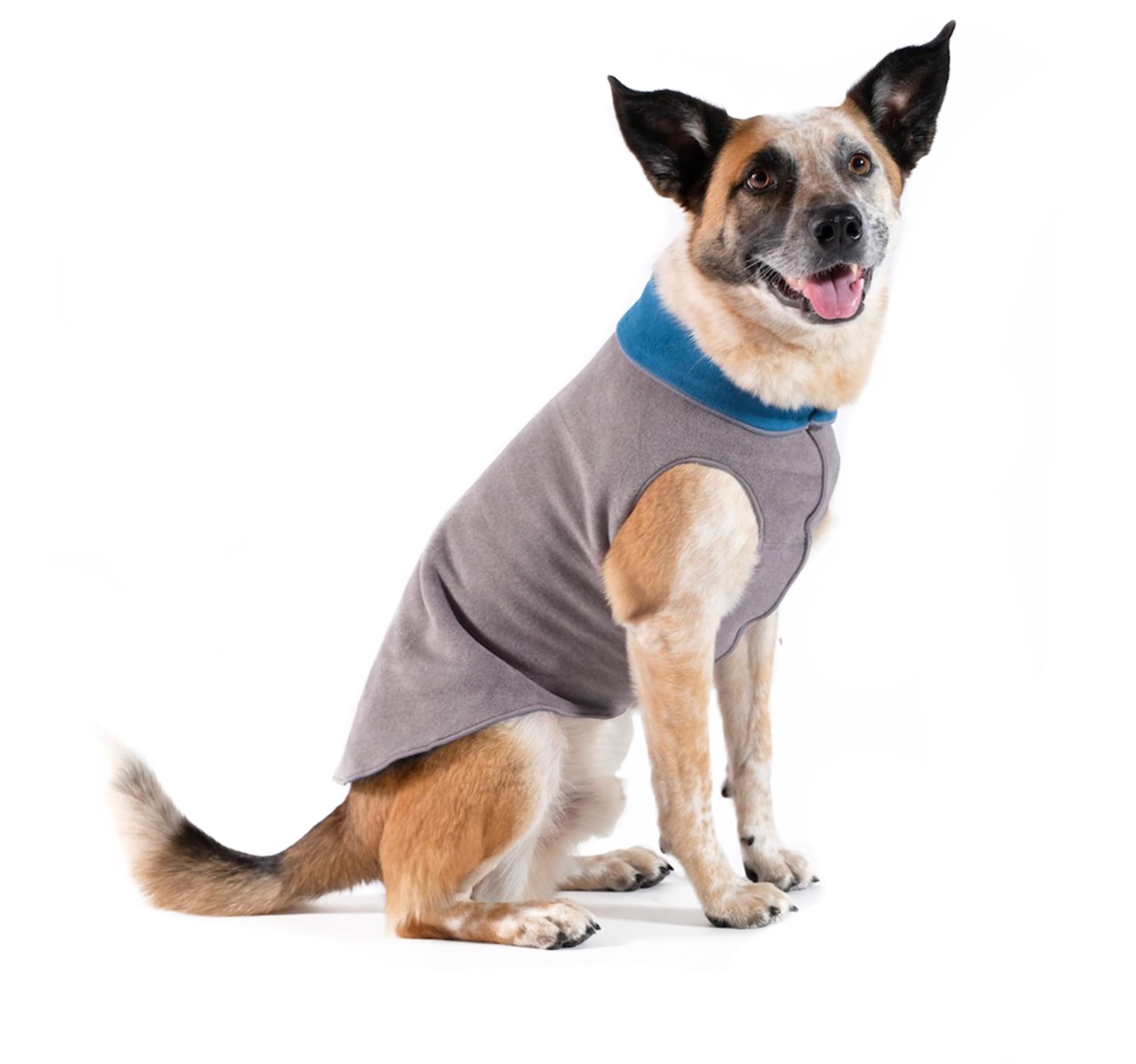 Gold Paw Duluth double fleece sweater vest front view keeps small dogs warm and stylish.