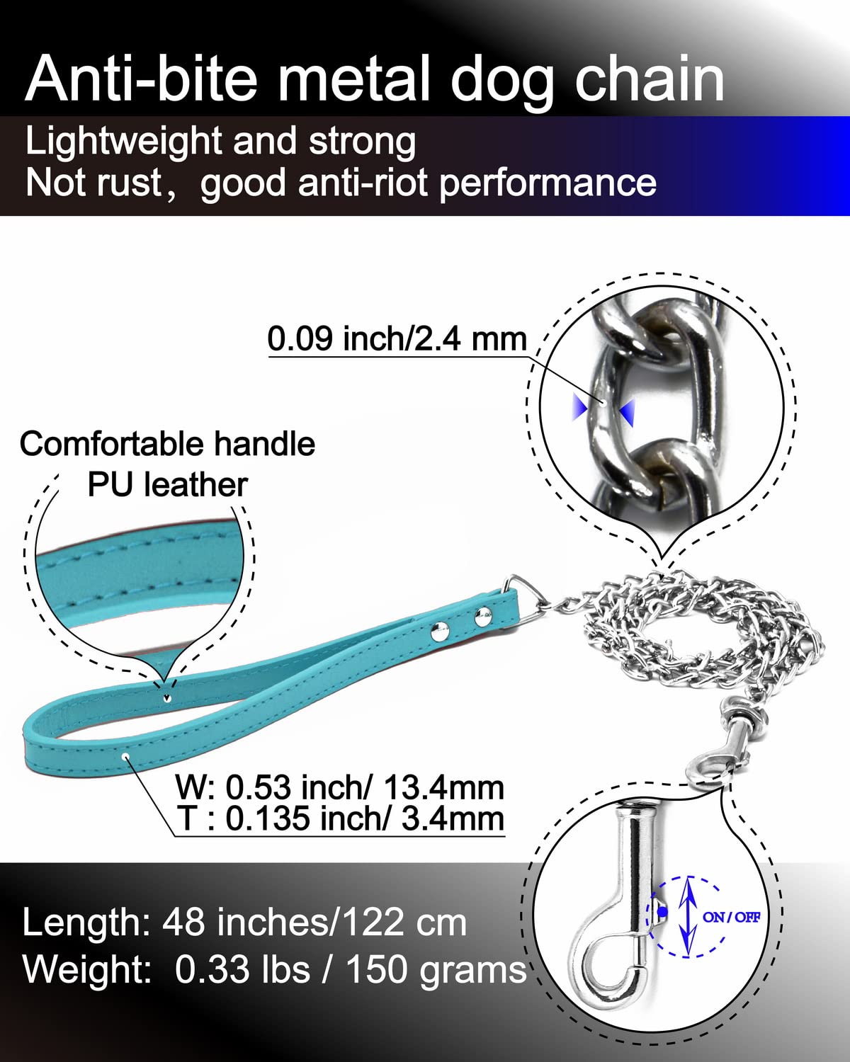 Goliton dog leash four-foot length for reliable daily walks
