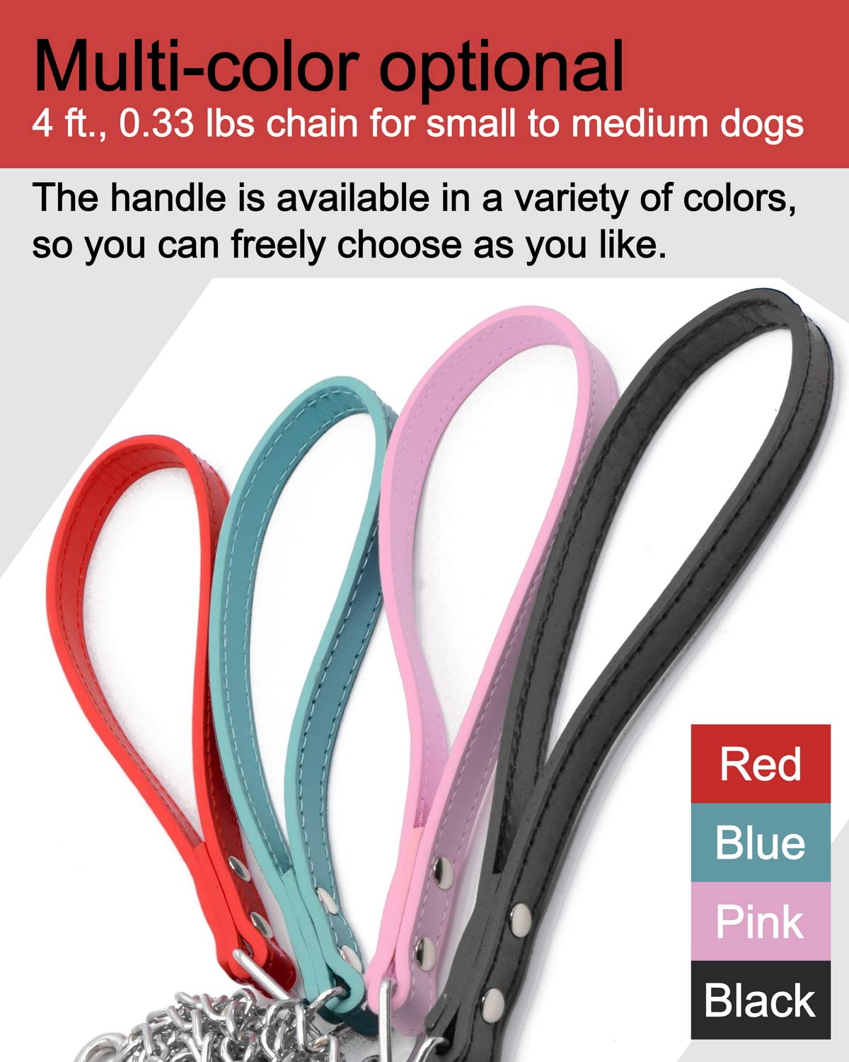 Goliton dog leash PU leather handle reduces mouth contact