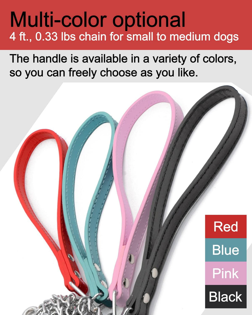 Goliton dog leash PU leather handle reduces mouth contact