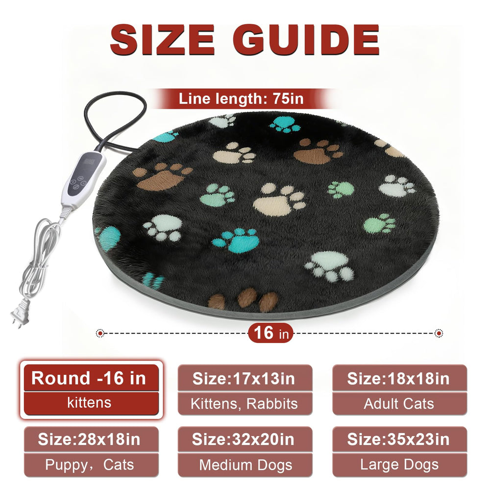 GOLOPET rounded heating pad with soft cloth cover for gentle warmth.
