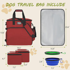 Goloni travel tote with collapsible bowls for on-the-go feeding.