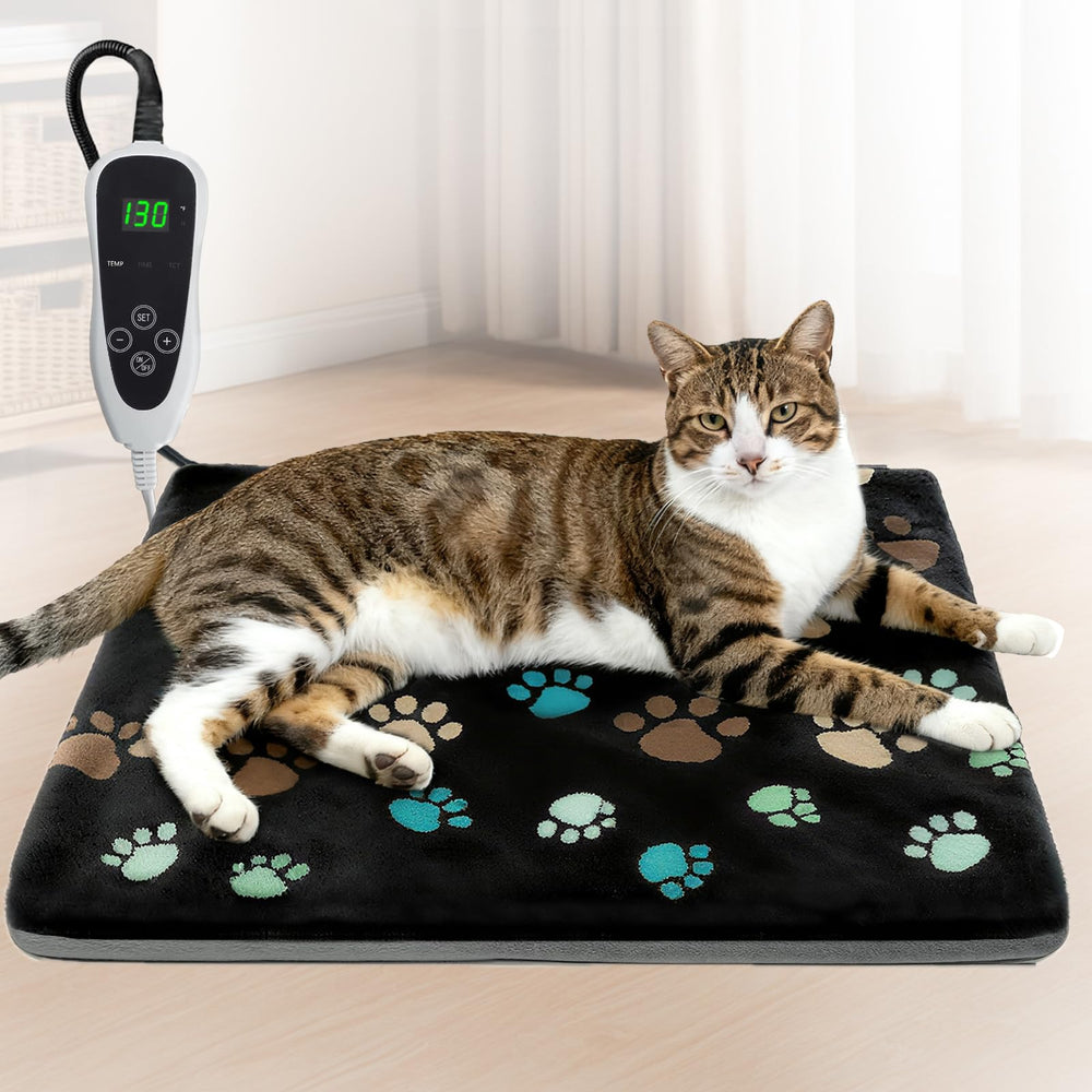 GOLOPET cat heating pad 18x18 with smart thermostat provides cozy warmth for cats