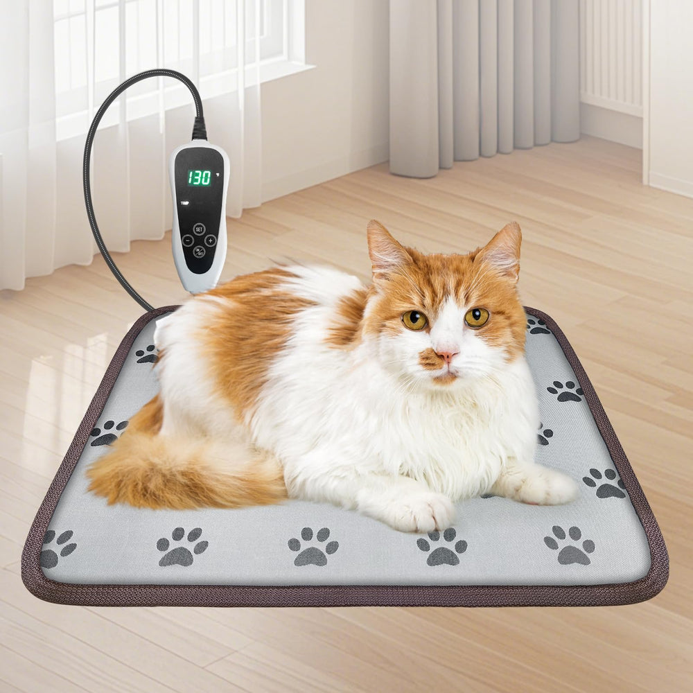 GOLOPET cat heating pad paw print design delivers cozy warmth for kittens.