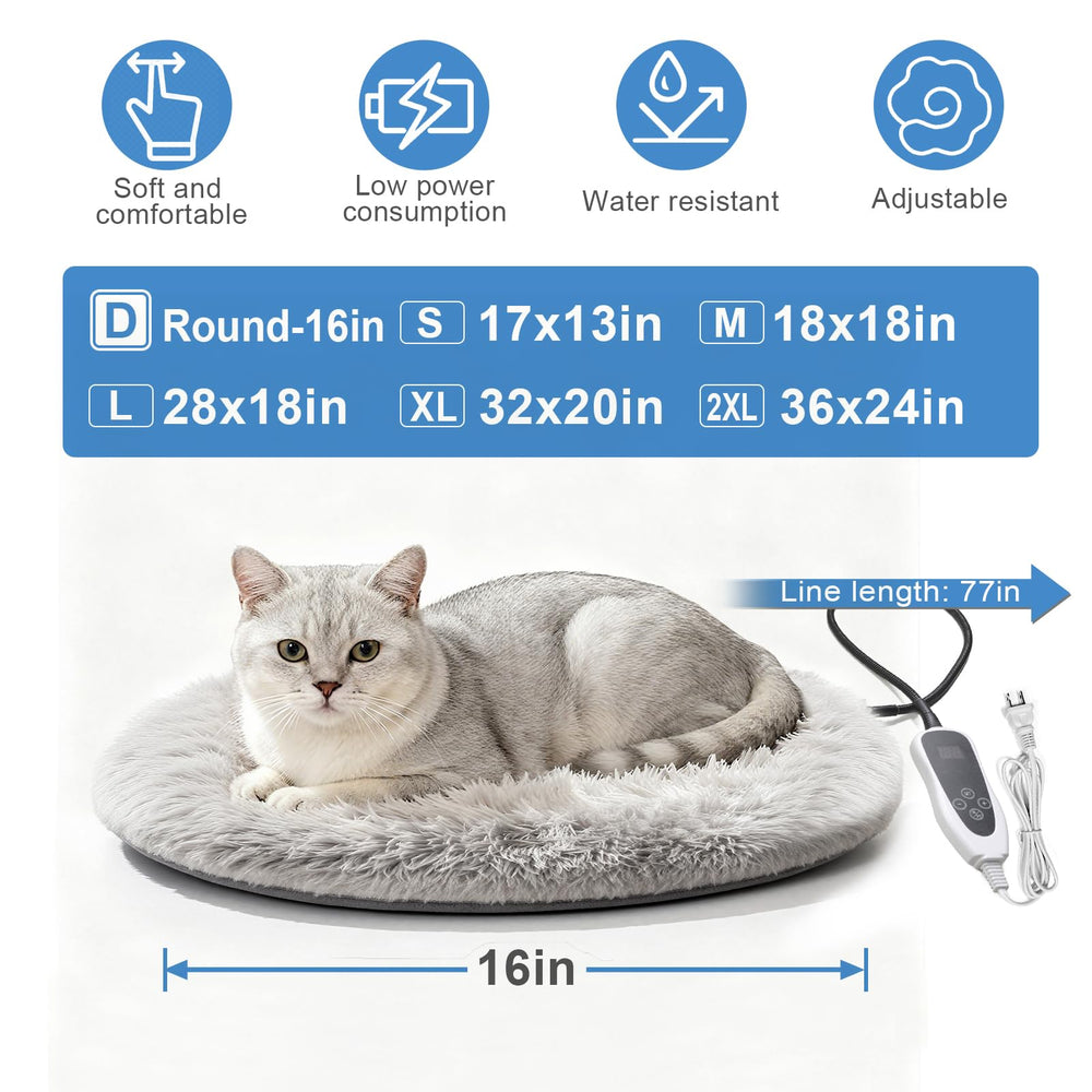 GOLOPET round heating pad waterproof cover keeps surfaces clean during use.