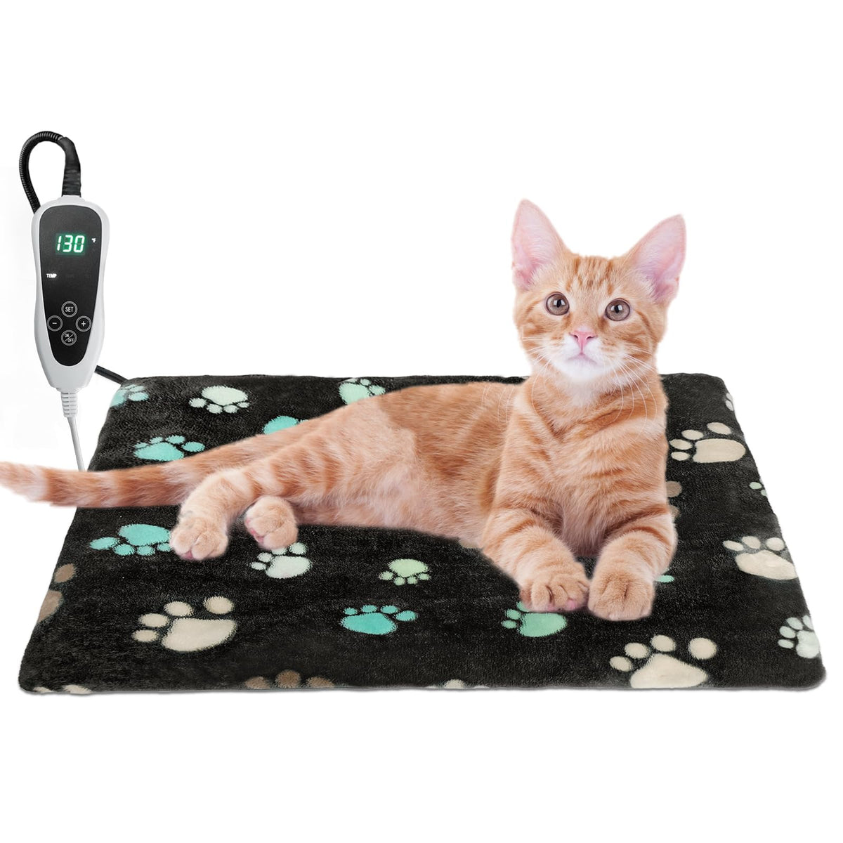 GOLOPET cat heating pad with smart thermostat switch for customizable warmth