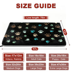 GOLOPET cat heating pad soft paw-print fleece cover for cozy warmth and easy cleaning