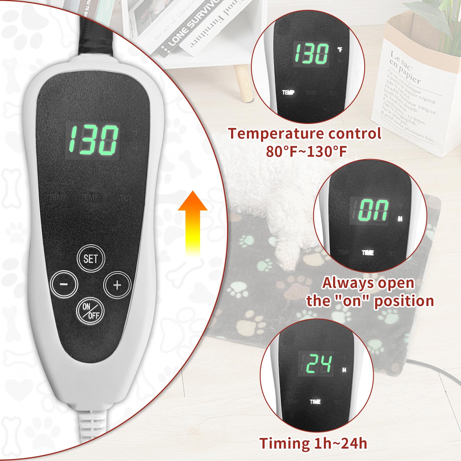 GOLOPET heating pad features waterproof inner materials for safe use