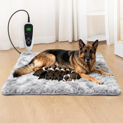 GOLOPET extra-large dog heating pad 47x30 with thermostat delivers roomy warmth for large breeds.
