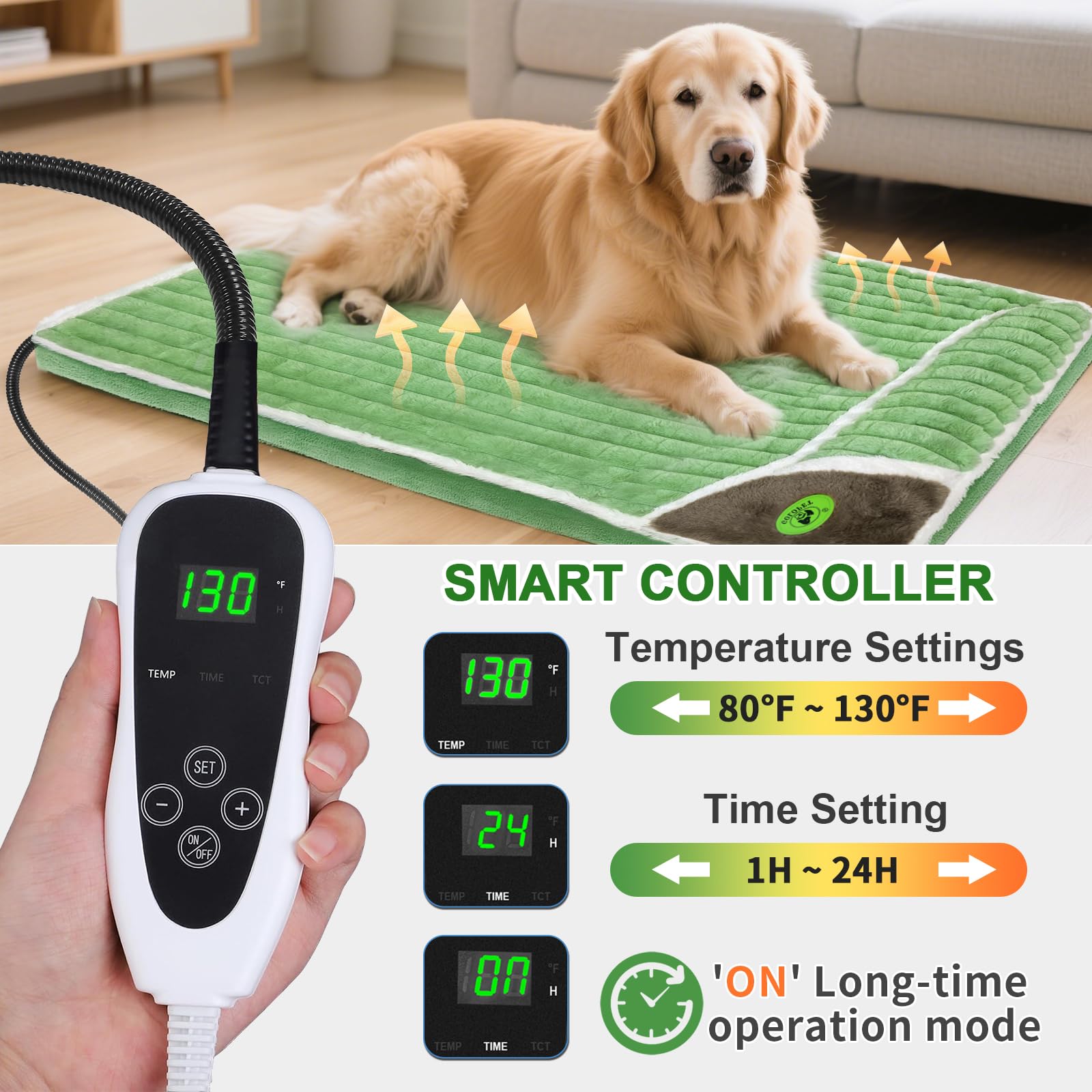 GOLOPET removable heating pad simplifies cleaning and maintenance.