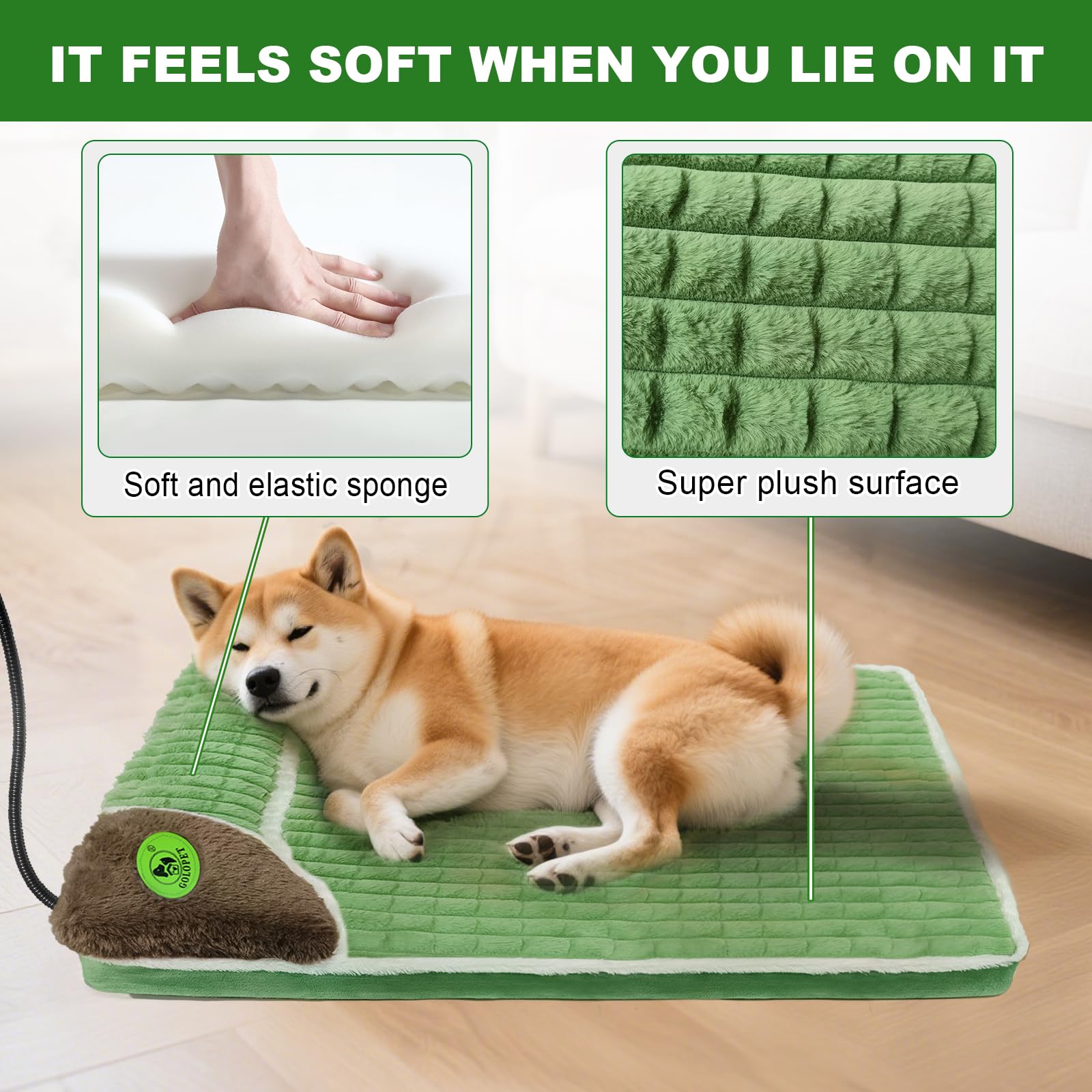 GOLOPET bed includes side pillows for secure lounging and snuggling.