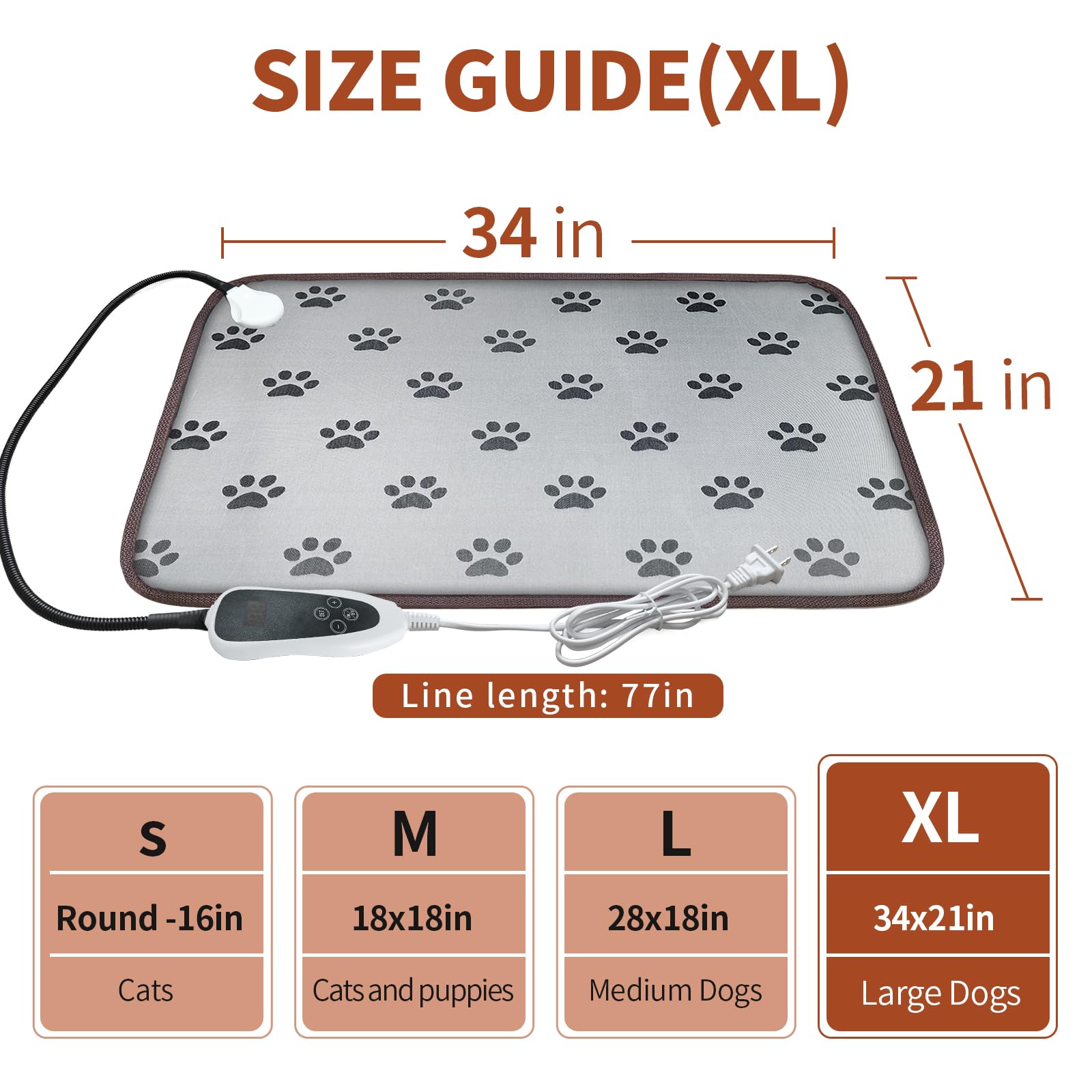 GOLOPET heating pad thermostat control demonstrates adjustable heat for dogs.