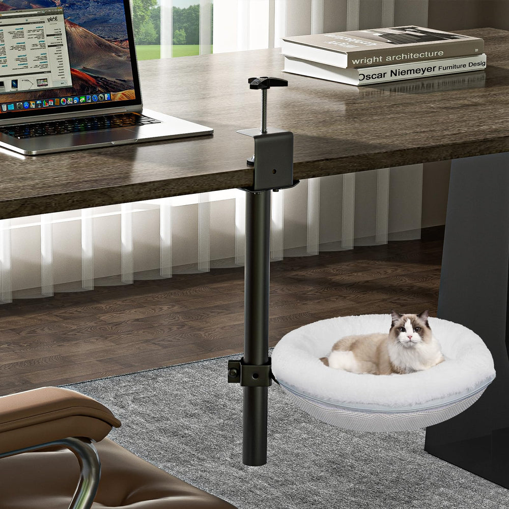 Gomyrod cat desk bed-spacious-lounge-16in features a generous 16-inch lounging zone.