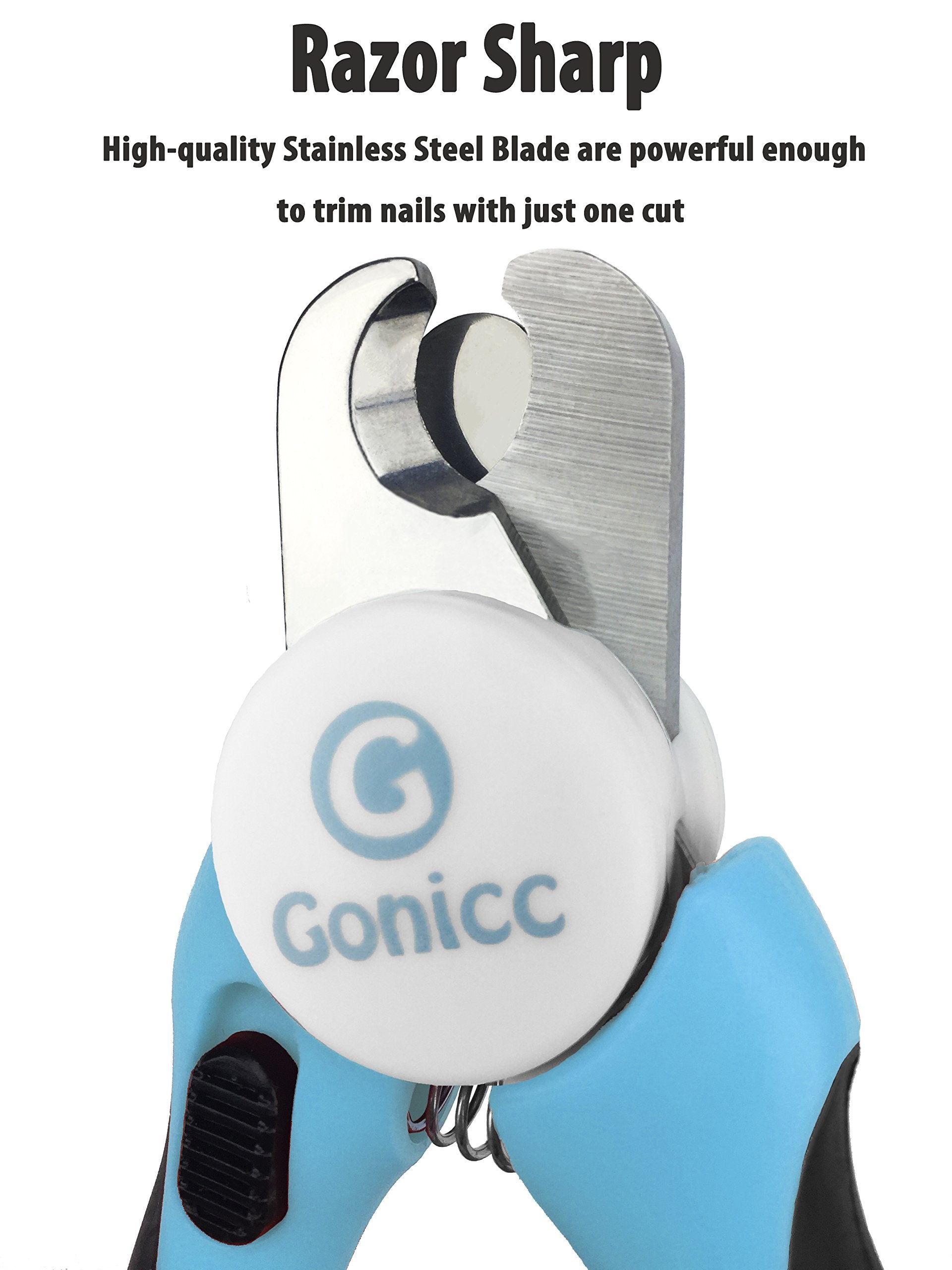 Gonicc nail clippers blade close-up—sharp, controlled cutting without guesswork.
