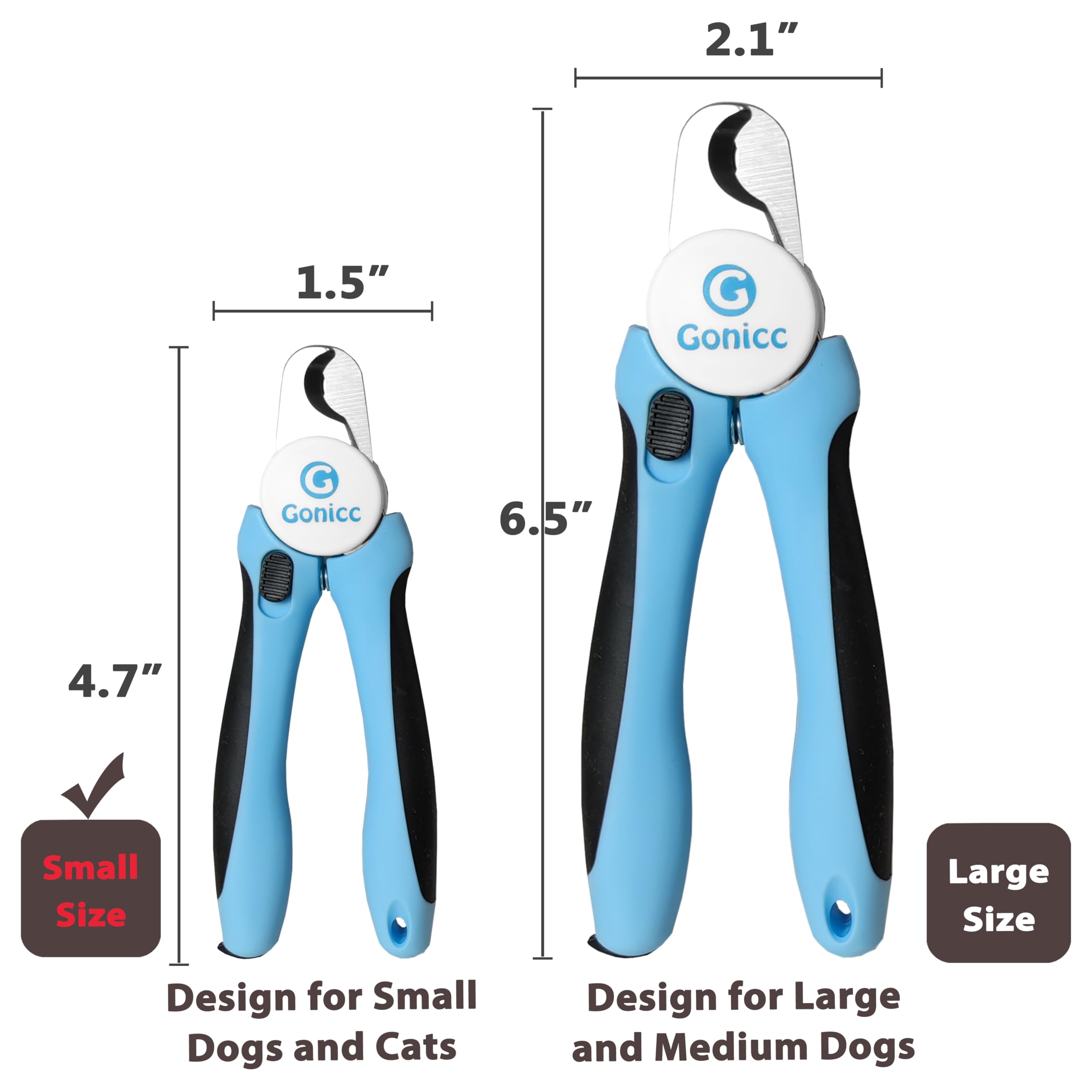Gonicc nail clippers with free nail file in handle—easy smoothing between trims.