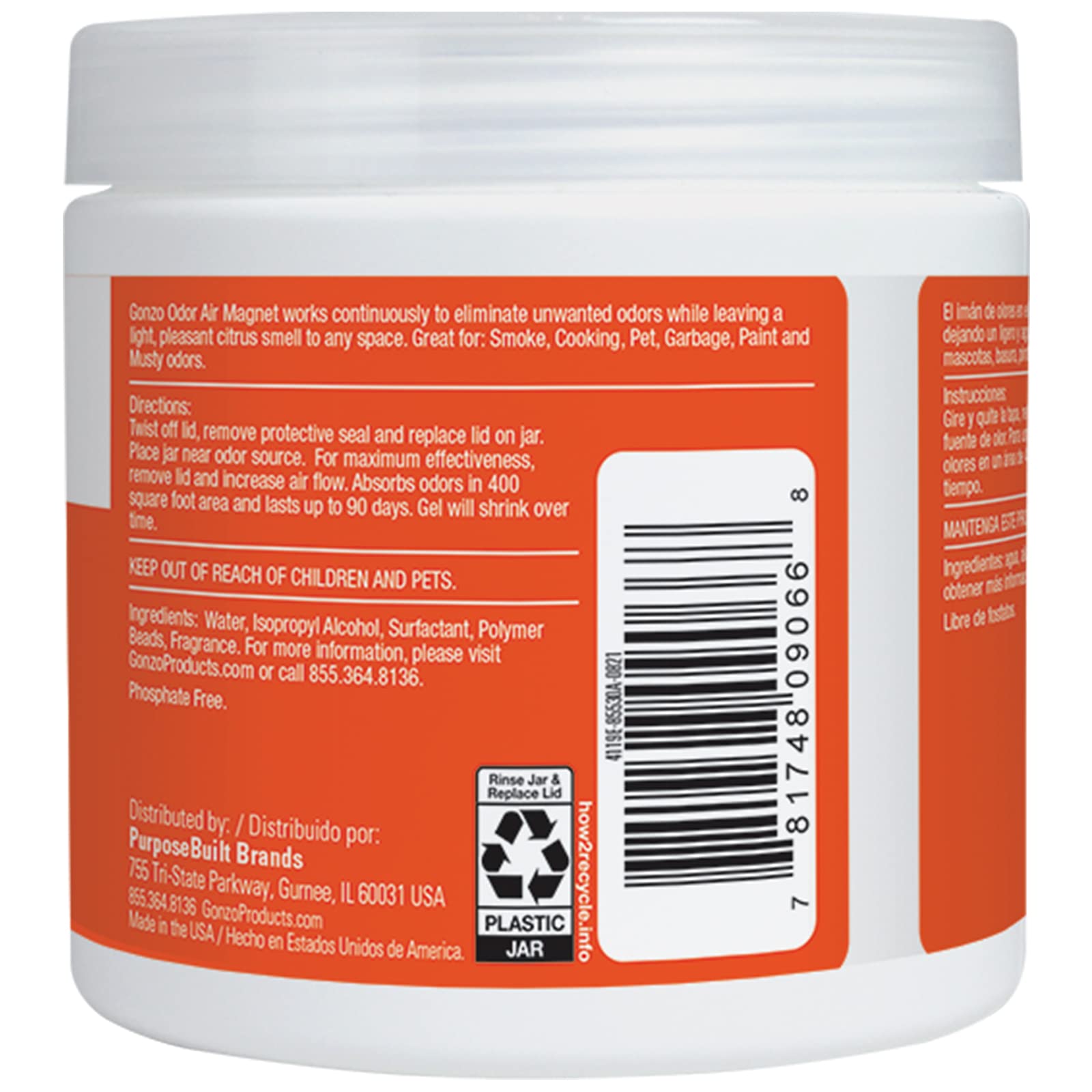 Gonzo Natural Magic odor-absorbing-gel car-interior highlights odor elimination for vehicles.