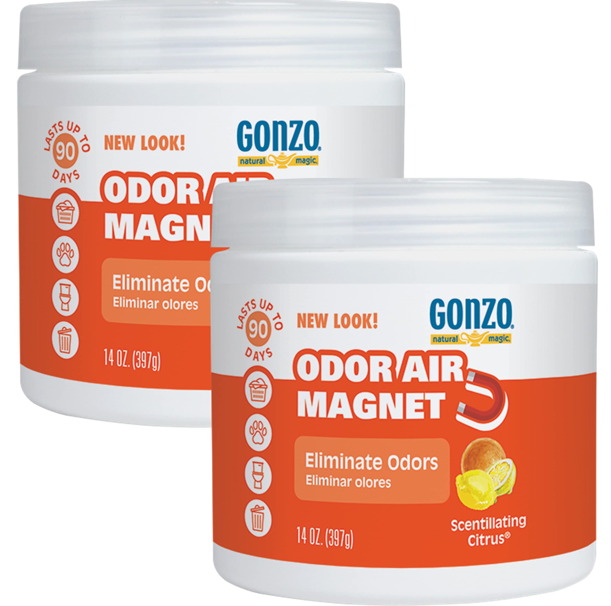 Gonzo Natural Magic odor-absorbing-gel closeup demonstrates long-lasting odor control for spaces.