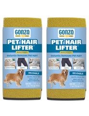 Gonzo Pet Hair Remover 2-Pack on sofa lifts pet hair quickly