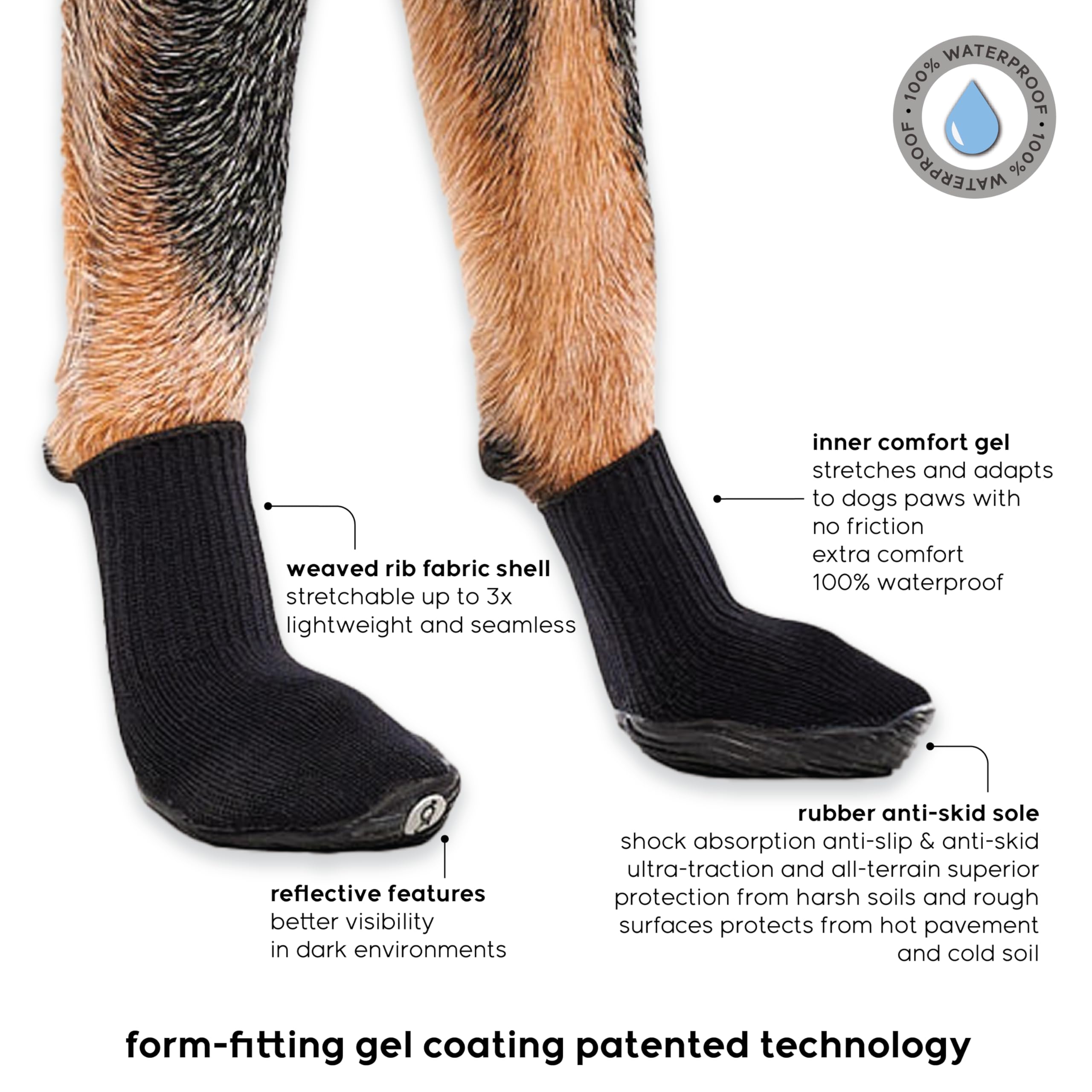 GOO EEZ Ultras dog boots side view highlighting profile and movement-friendly design