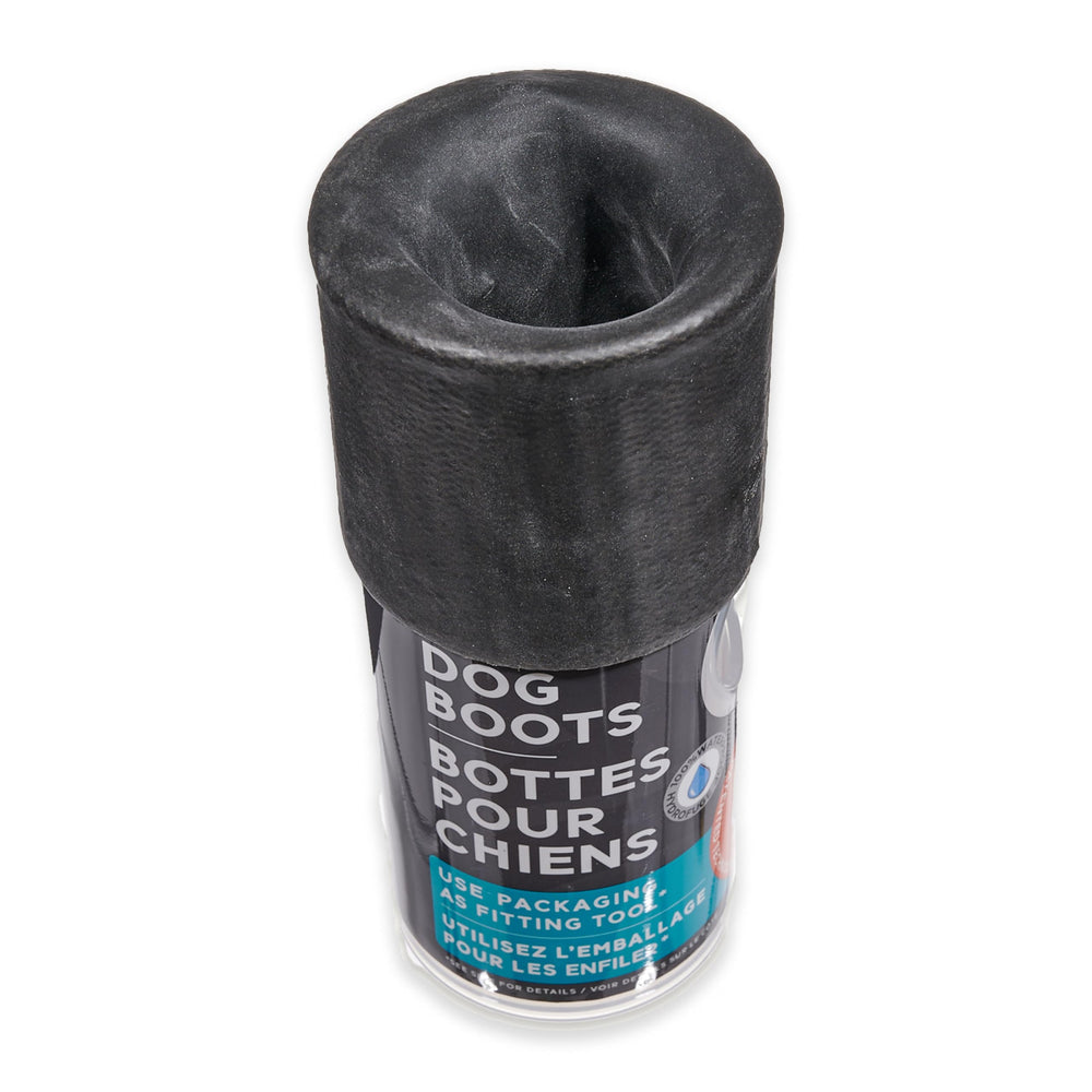 GOO EEZ Ultras dog boots worn on trail demonstrating all-season protection