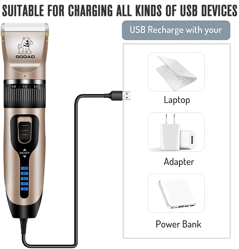 Gooad dog clippers 2200mAh battery with LCD display shows power