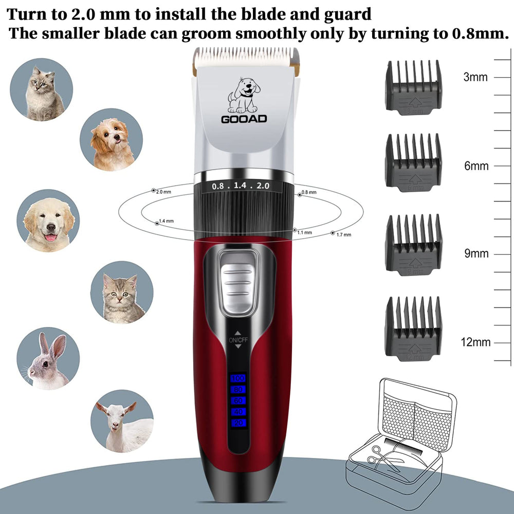 Gooad dog clippers three-speed motor for versatile grooming lengths