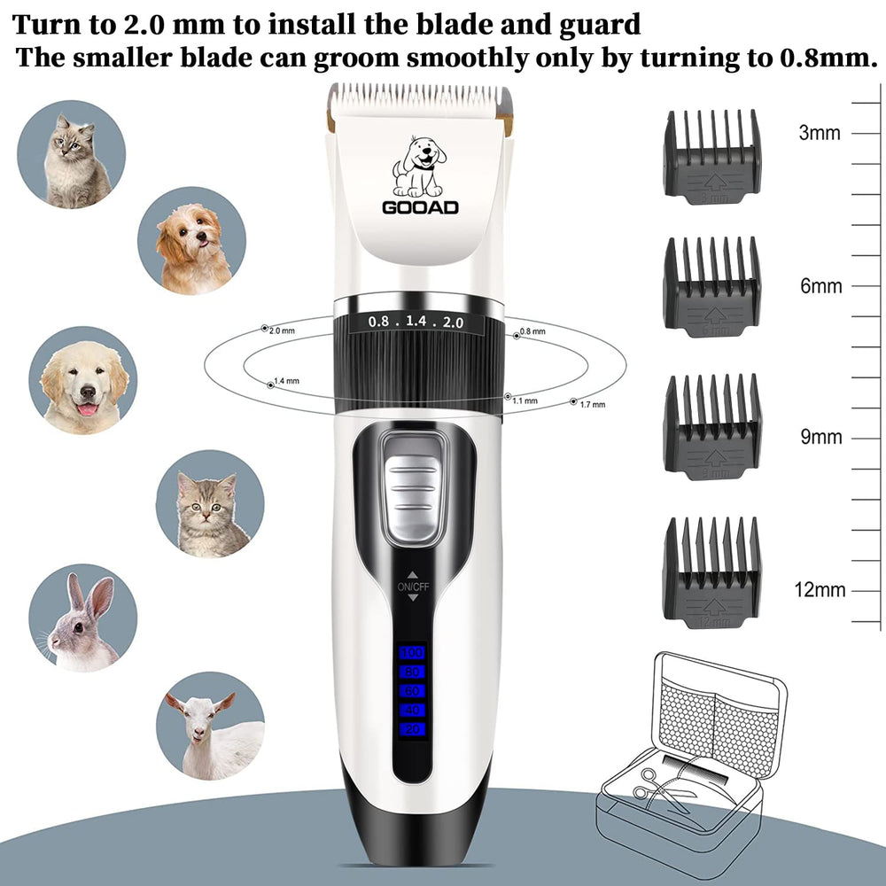 Gooad dog clippers detachable blades simplify cleaning and quick changes.