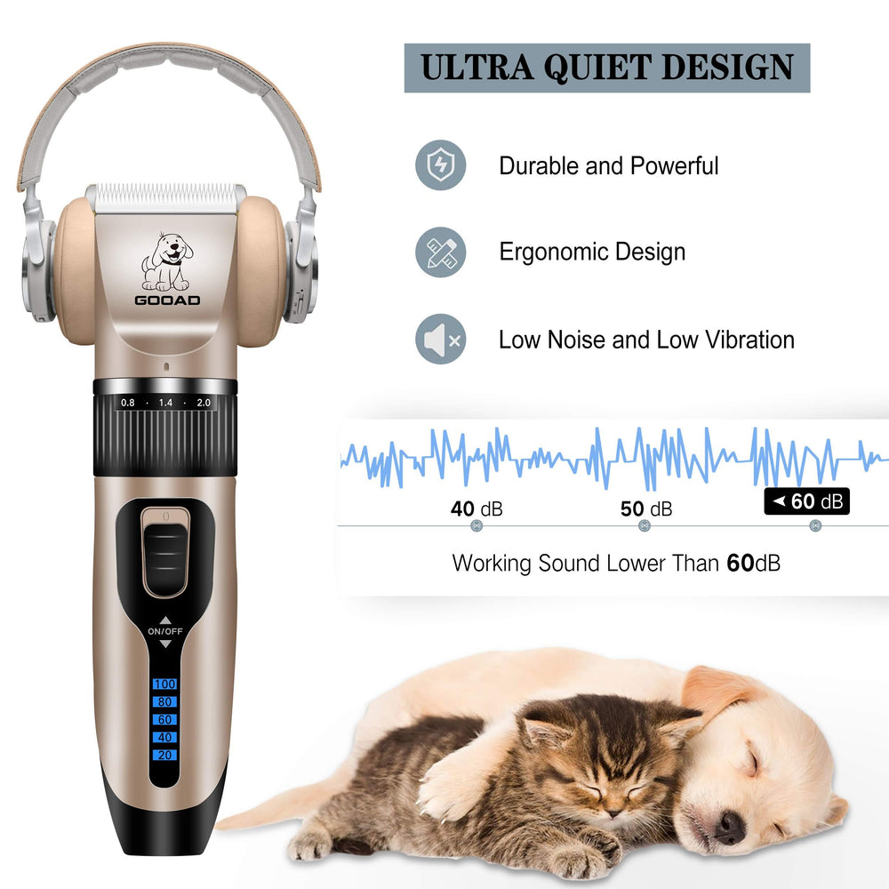Gooad dog clippers operate with low noise for calm grooming