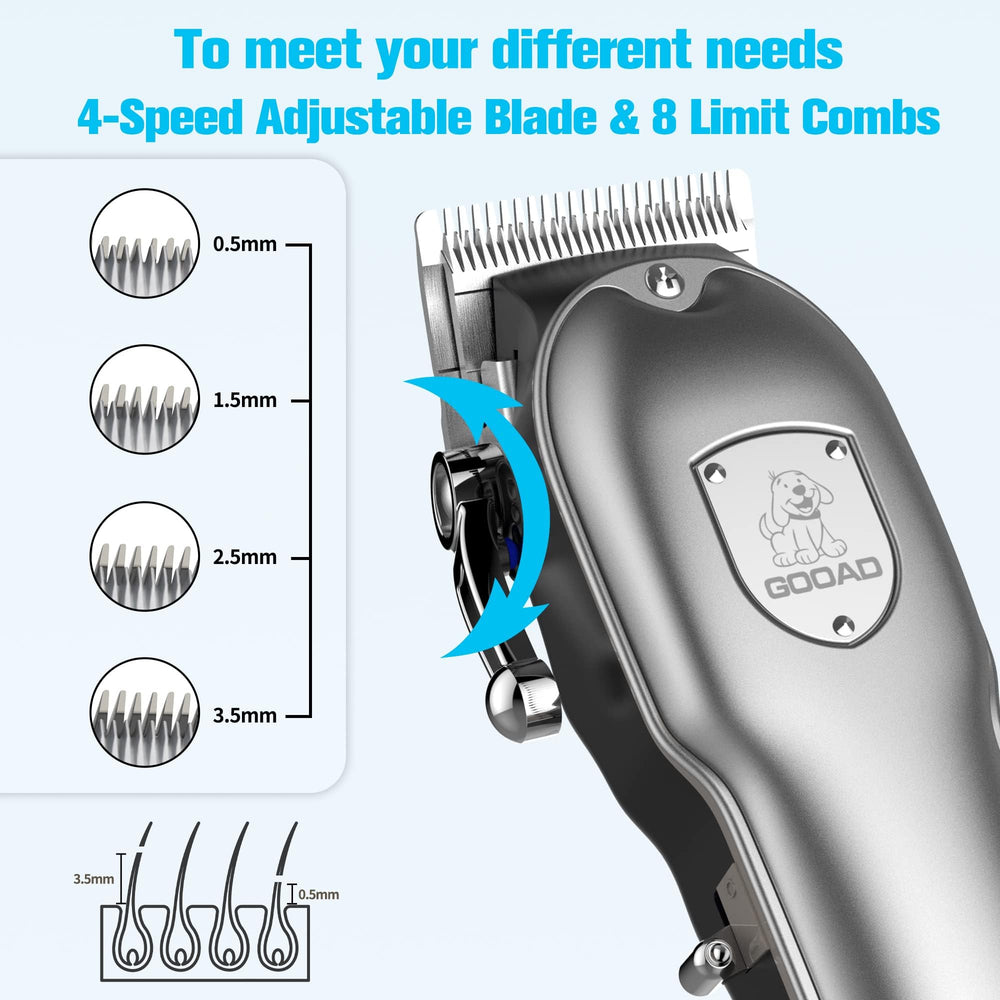 Gooad dog clippers rechargeable battery life lasts up to 180 minutes cordless grooming.