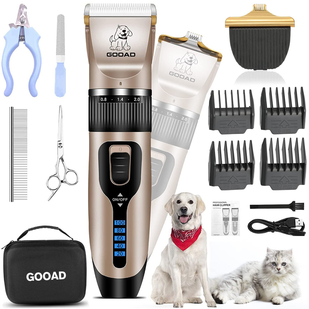 Gooad dog clippers wide blade trims thick coats smoothly for efficiency