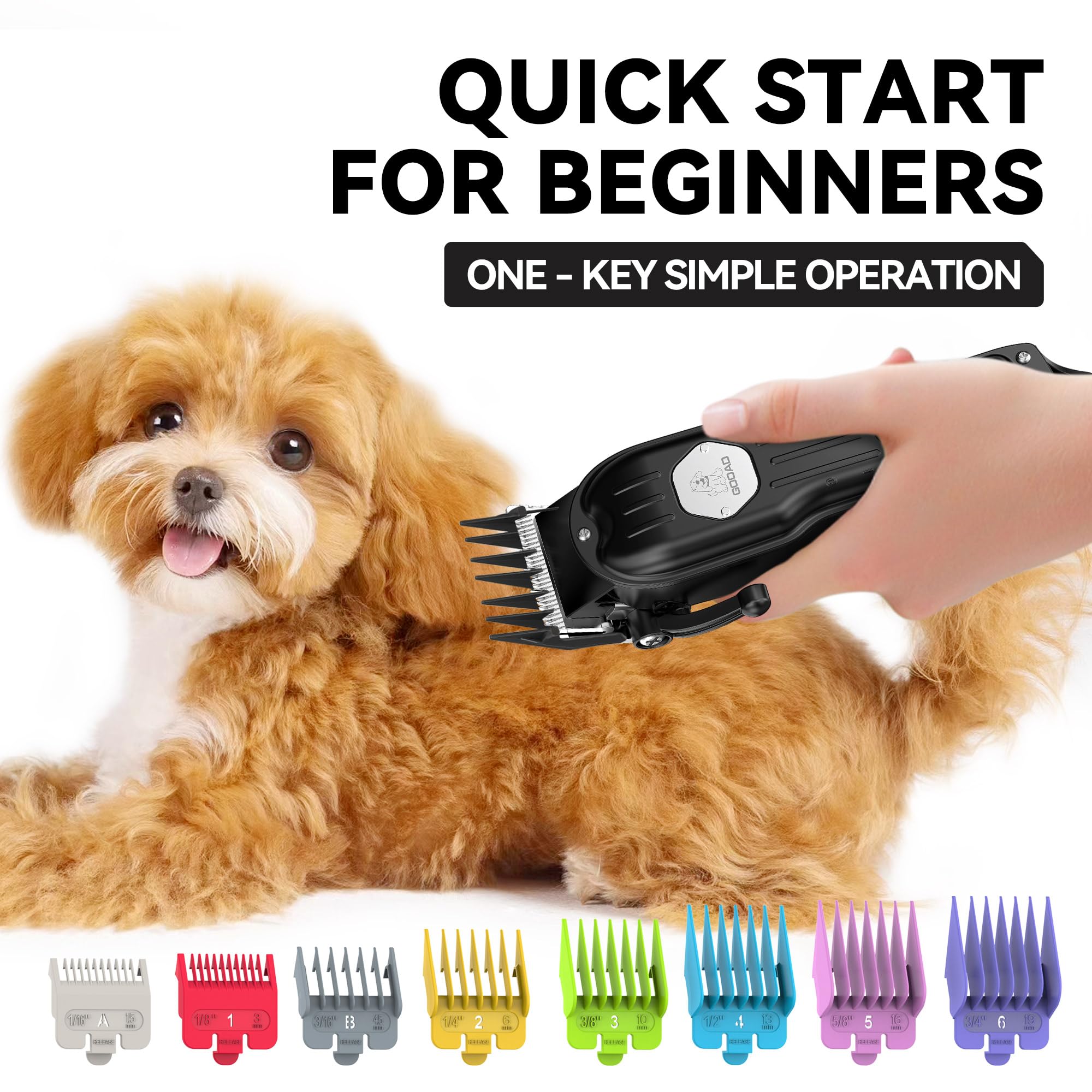 Gooad dog clippers with LCD display for clear speed and length info