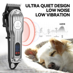 Gooad rechargeable Li‑ion battery image illustrating long cordless runtime during grooming