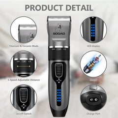 Gooad rechargeable USB battery enables cordless grooming anywhere.