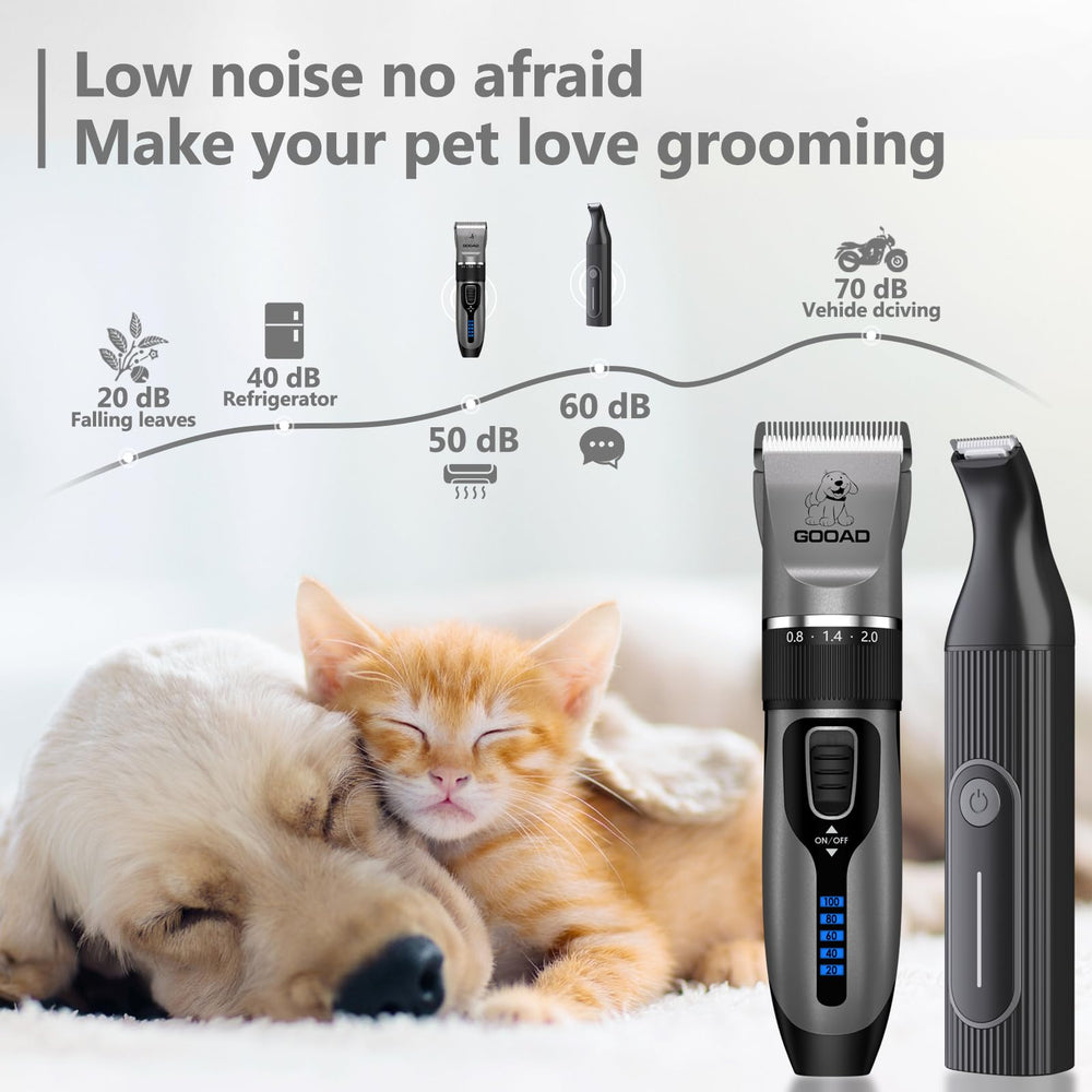 Gooad titanium ceramic blade for sharp, durable cuts on thick coats.