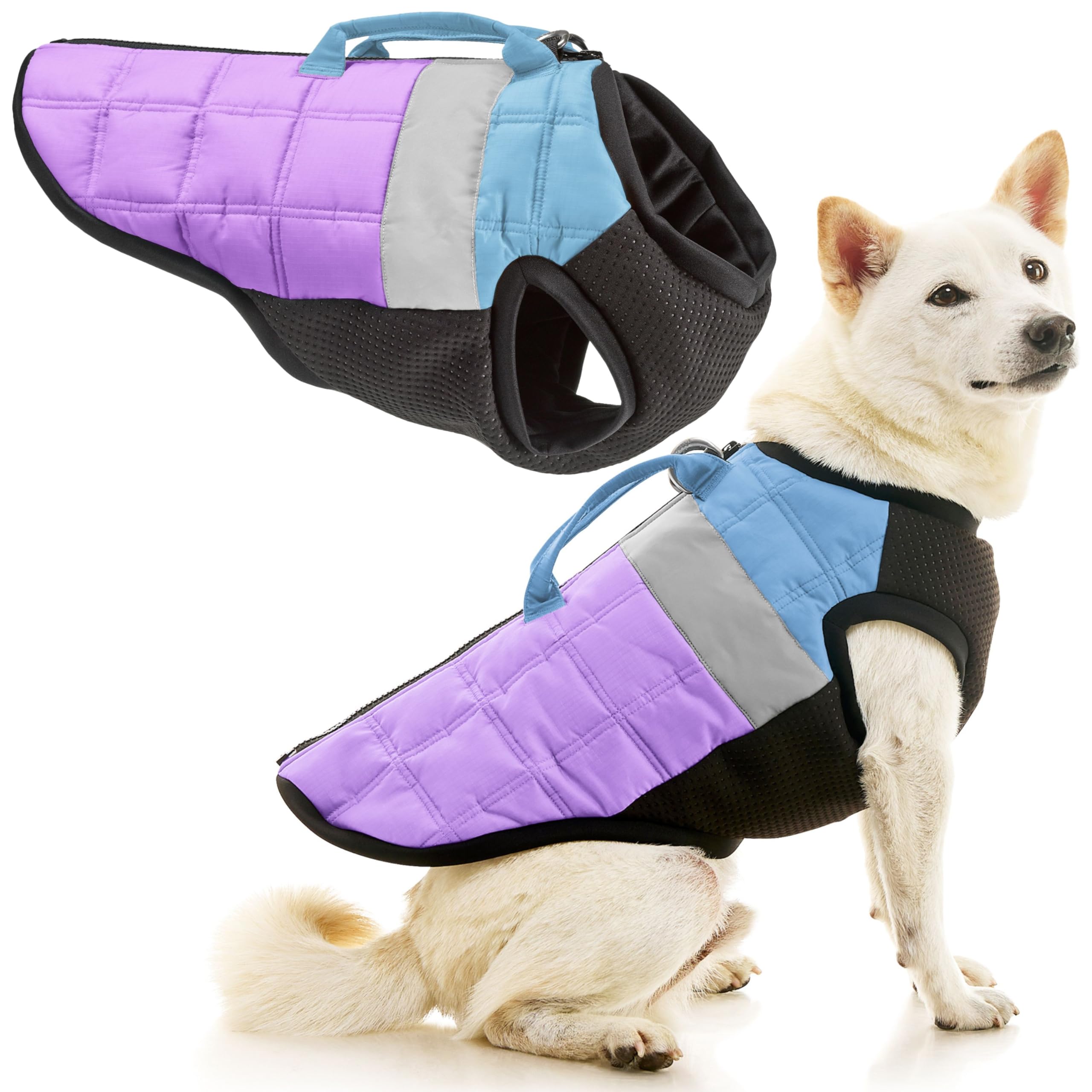 Gooby Bomber Vest Lift dog harness purple small for easy lifting and secure control.