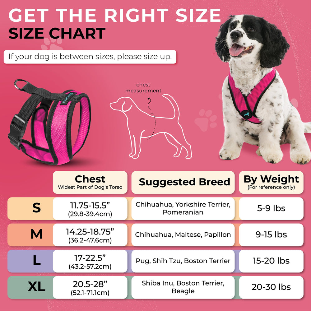 Gooby Comfort X harness Flamingo Pink D-ring closeup demonstrates secure leash