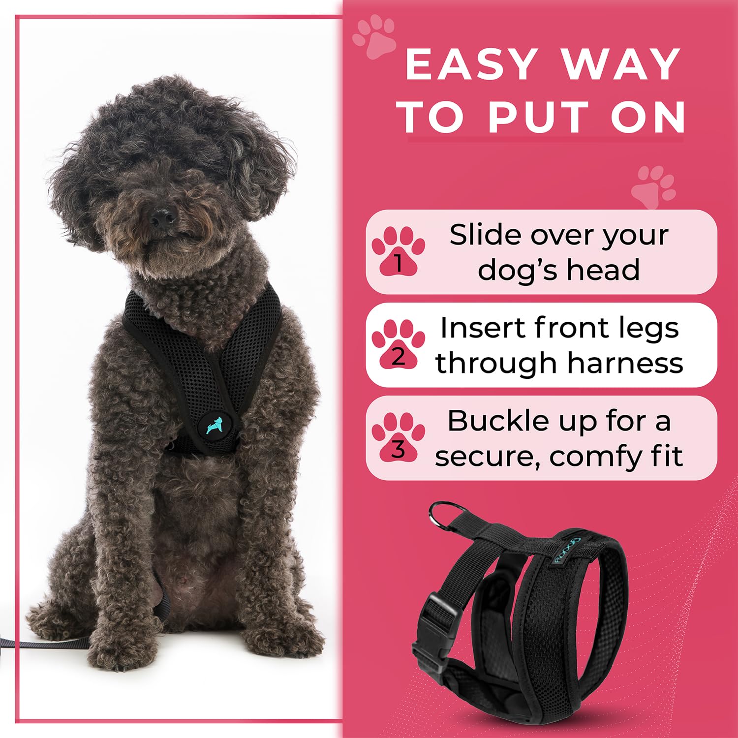 Gooby Comfort X Harness in machine wash and air dry scenario for easy care