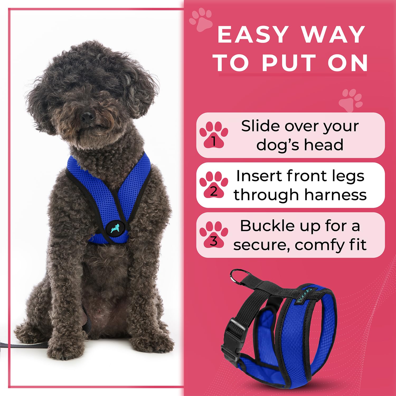 Gooby Comfort X Harness medium-dog fit suitable for indoor and outdoor use.