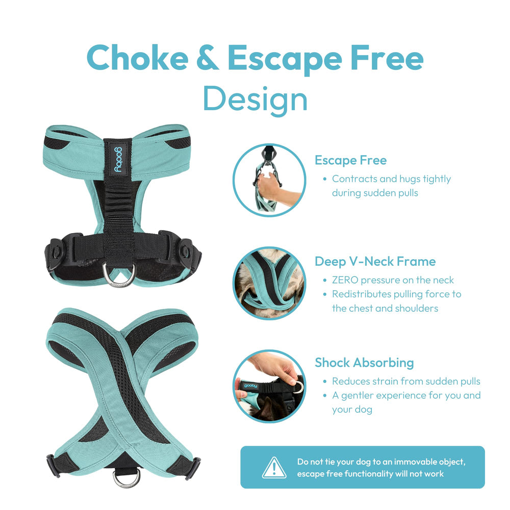 Gooby Comfort X One Dog Harness breathable mesh close-up emphasizing cooling comfort.