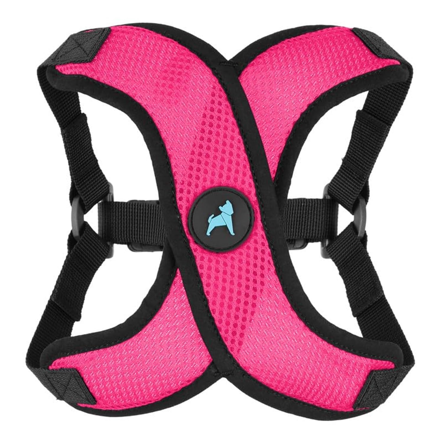 Gooby Comfort X Step in Lite Harness Flamingo Pink buckle closeup for easy release and secure fit.